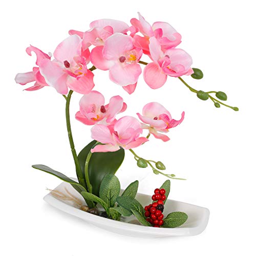 Knstliche Orchidee mit Porzellanvase - Orchideen.eu